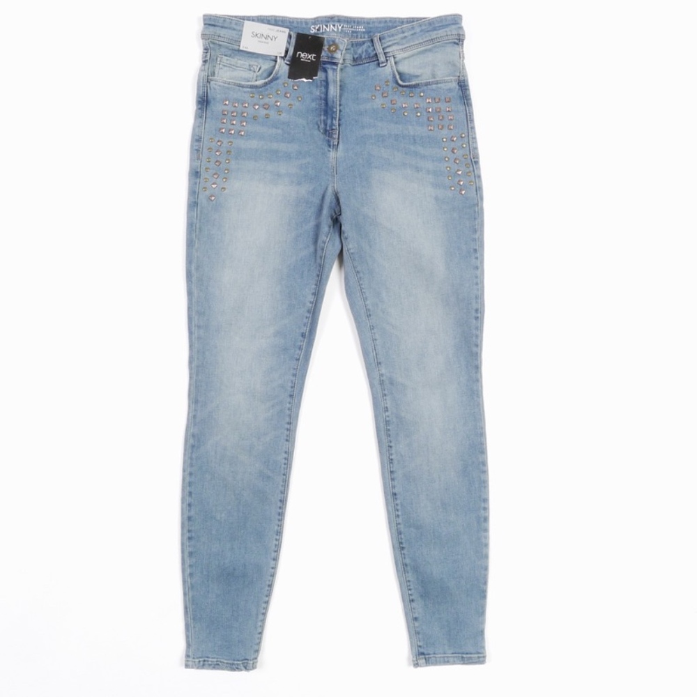 NEXT JEANS Skinny ‘High Rise’ Lift & Shape Stretch Light Blue Women Size 12 NWT